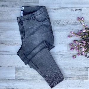 Lane Bryant | Signature Skinny Jean Sparkle Rhinestone Hem, Size 18